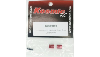 KOSMIC RC ALUMINIUM DOUBLE LOCK 2MM BORE COLLAR (RED) KOS00T03