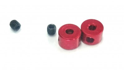 KOSMIC RC ALUMINIUM 2MM BORE COLLAR RED (2PCS) KOS00T04