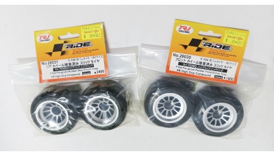 RIDE F104 PRE-GLUED RUBBER TIRES FRONT & REAR SET (26030/26031)