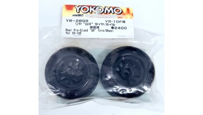 YOKOMO REAR PRE-GLUED "GR" TYRE/WHEEL