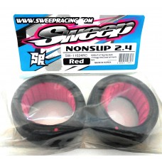 Sweep 1:10 Nonslip 2.4" Rear Red (Soft) buggy tires/closed cell inserts