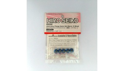 Hiro Seiko 4mm Alloy Flange Nylon Nut [Y-Blue)