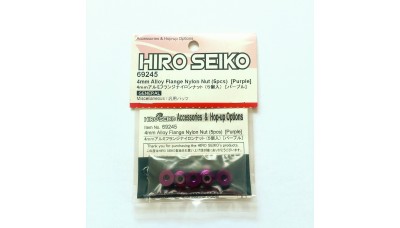 Hiro Seiko 4mm Alloy Flange Nylon Nut [Purple)