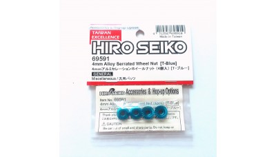 Hiro Seiko 4mm Alloy Serrated Wheel Nut [T-Blue]