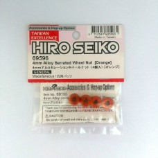 Hiro Seiko 4mm Alloy Serrated Wheel Nut (Orange)