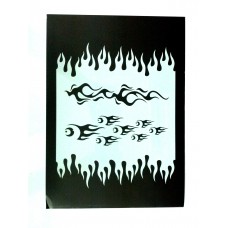Paint Stencil - Flame On 2 - laser cut mylar reuseable flexible stencil 